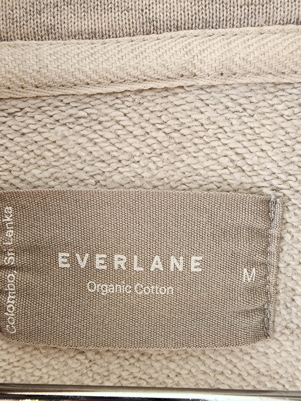 Everlane Organic Cotton Half Zip Sweatshirt Womens Medium Oatmeal Heather Gray - Picture 2 of 10